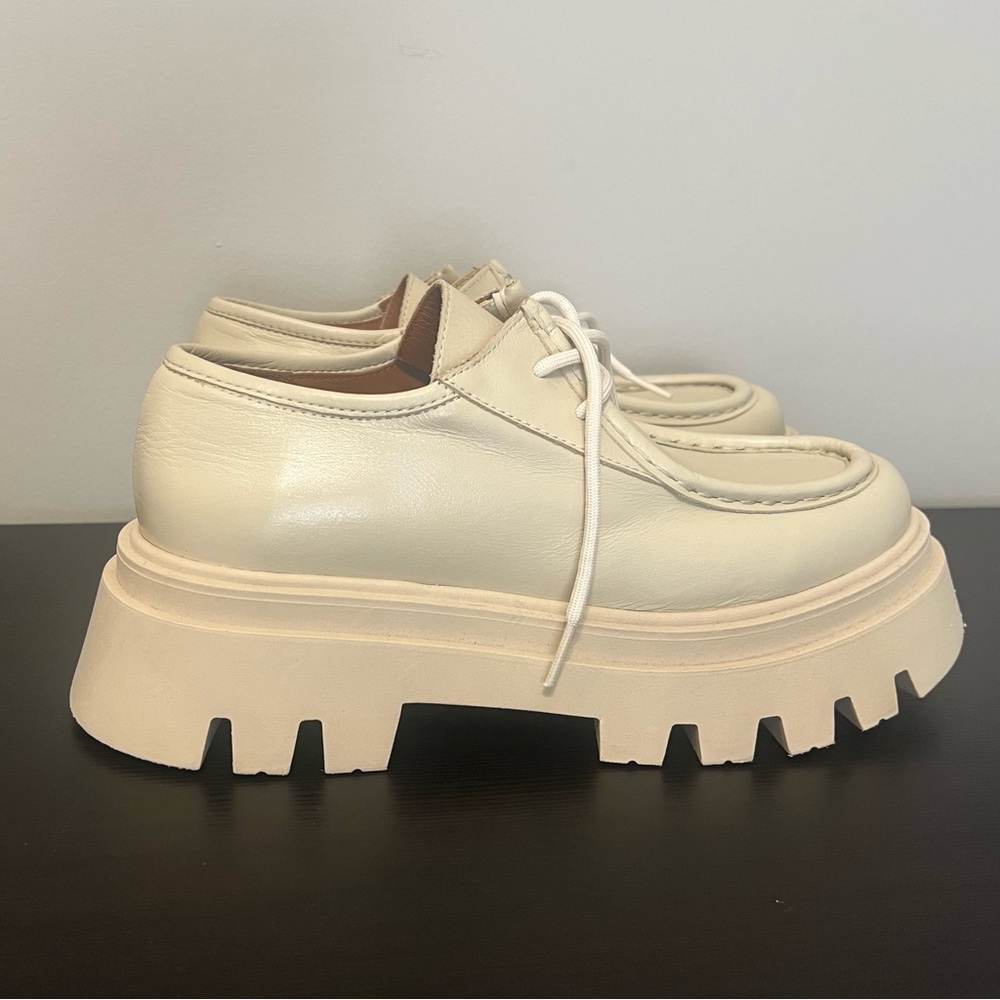 ALOHAS Leather Tycoon Loafers Platform Ivory Cream Size 41 Size 10 Size 10.5 - Picture 4 of 16